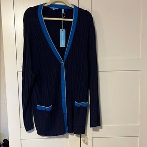 Draper James Navy and Blue Cardigan